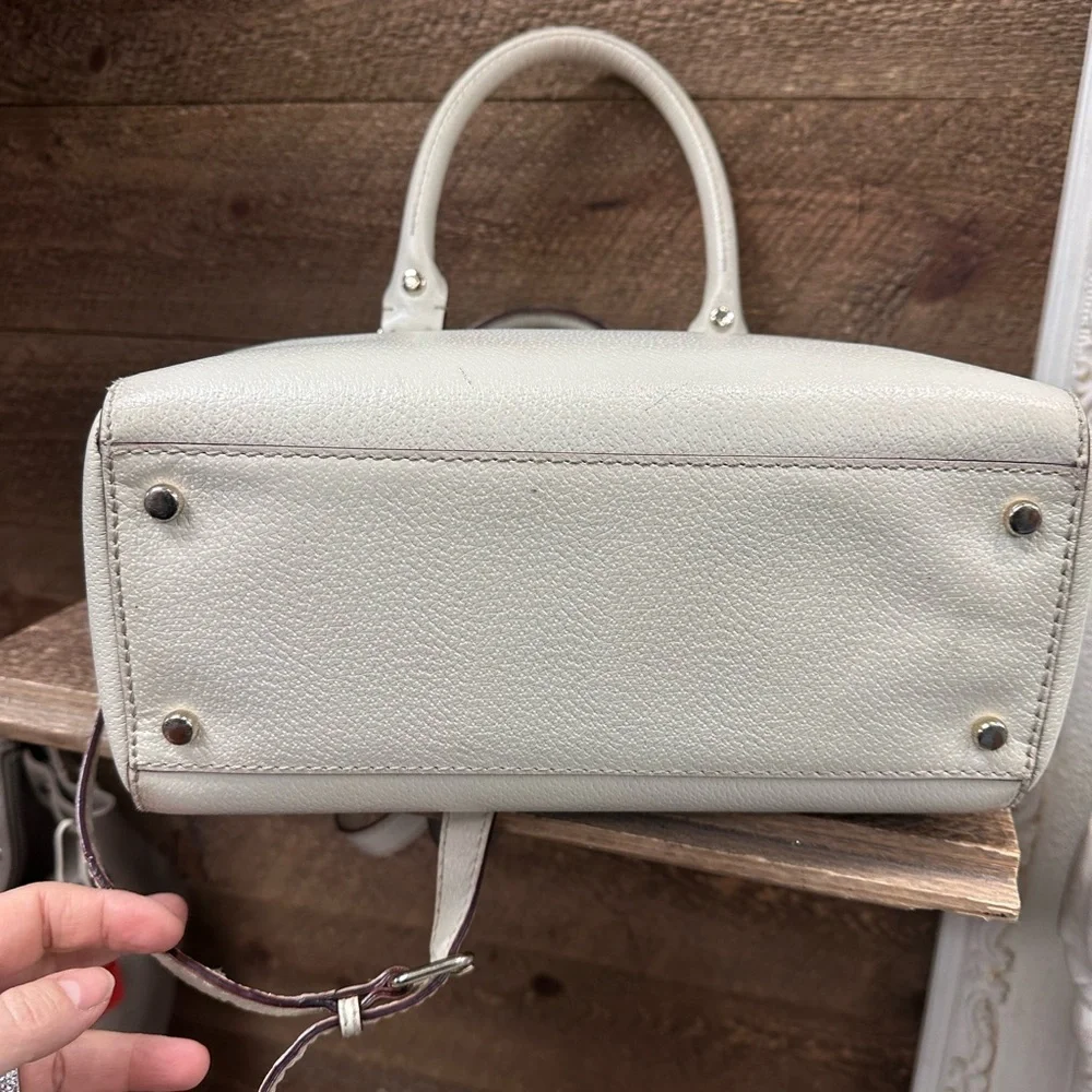 Kate Spade New York Leather Satchel Crossbody – Cream